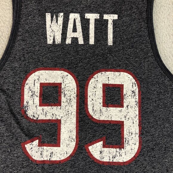 Vintage Houston Texans Tank Top L Adult Gray Watt #99 Team Apparel NFL Football - Picture 5 of 7